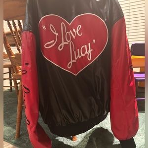 Black&red “leather like” “I LOVE LUCY” memorabilia jacket 3XL w/ inside pockets